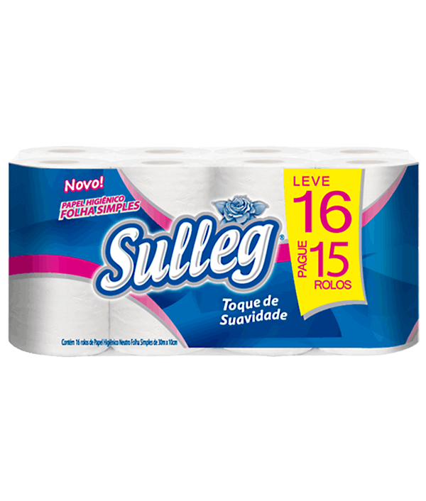 PAPEL HIGIÊNICO SULLEG FOLHAS SIMPLES C/16